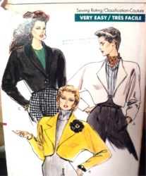 7365 SO EZ VOGUE 1985  BOLERO COLLAR JACKET PATTERN 8-12